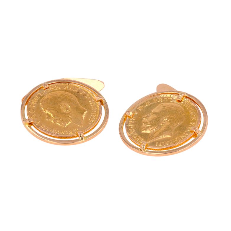 Boutons de manchettes imitation pièces de monnaie or jaune 13.99g Comme neuf -  reconditionné disponible sur Gemme Les Bijoux